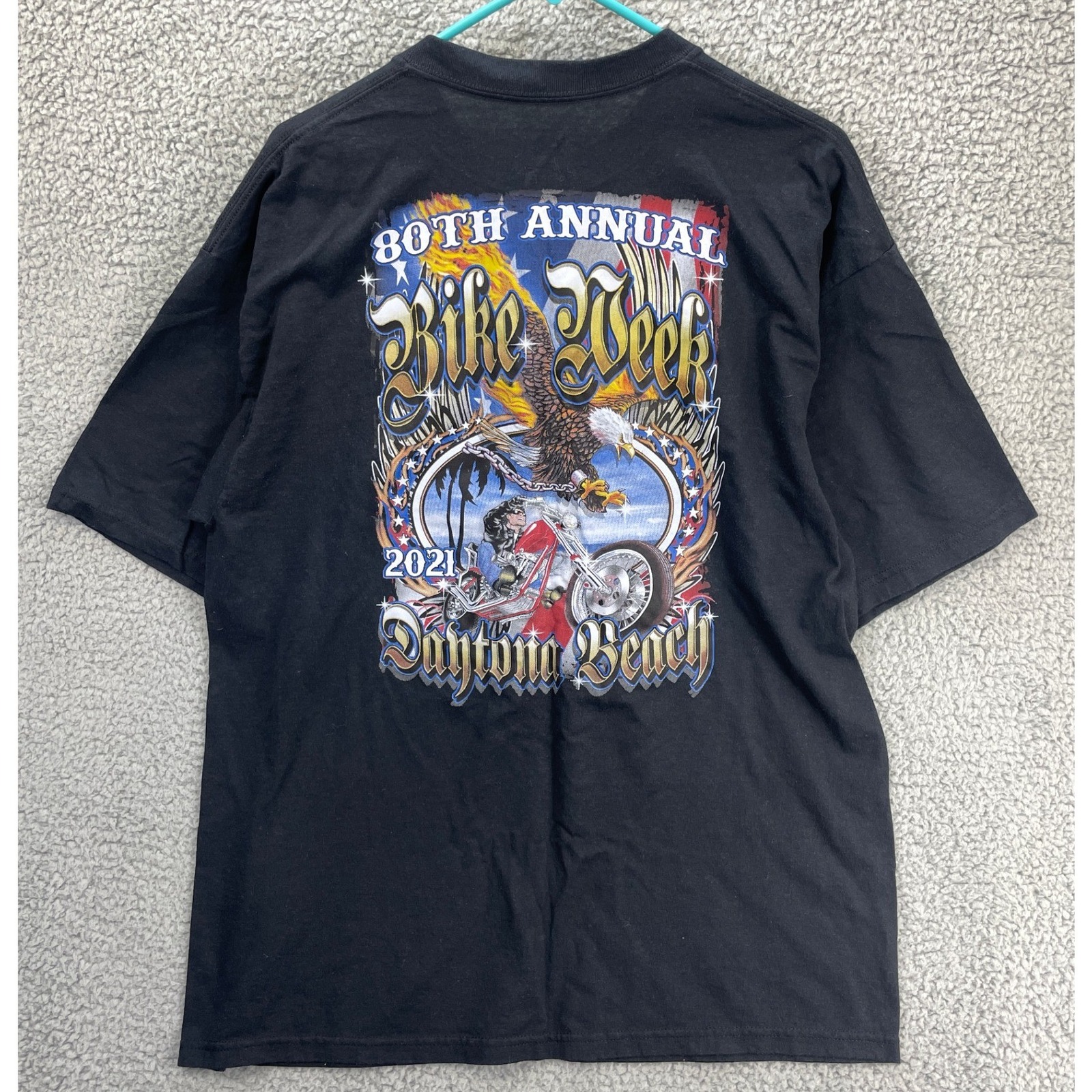 Soffe Daytona Beach Bike Week 2021 TShirt Mens Xl Black Graphic Short Sleeve